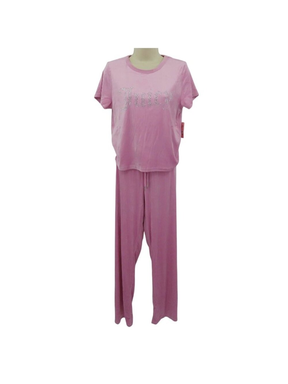 Juicy Couture Extra Large Purple Plush Velour Bling Spellout Shirt Pants Set NEW